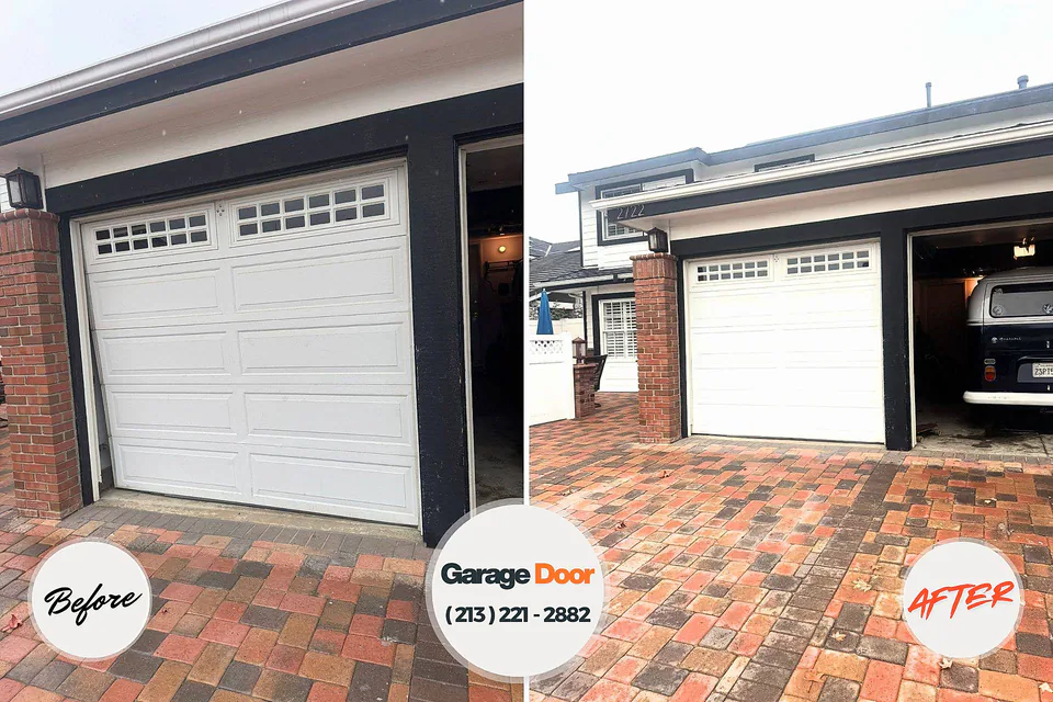 Before and after: garage door repair Earlville, IL